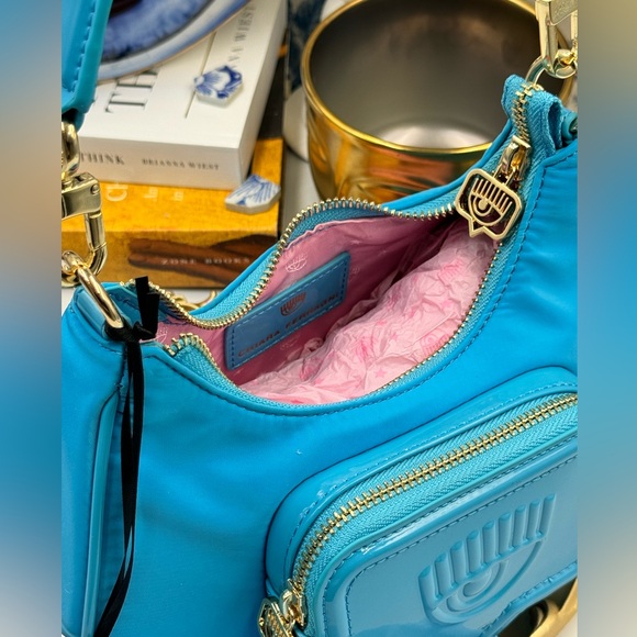 🆕 CHIARA FERRAGNI 🧿 NWT Vicky Eyelike Tote Bag - Borsa a Mano - Blue - Picture 8 of 16